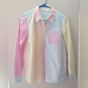 Striped Colorblocked Long Sleeve Shirt size S